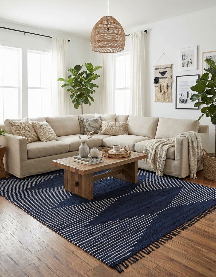 9' x 12' Hand Woven Chindi Cotton Rug