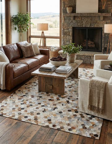 5' 2 x 7' 5 Cowhide Stocks Rug