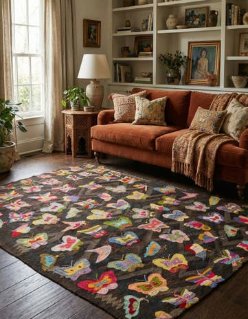 5' 8 x 7' 7 Hand Woven Kilim Suzani Wool Rug