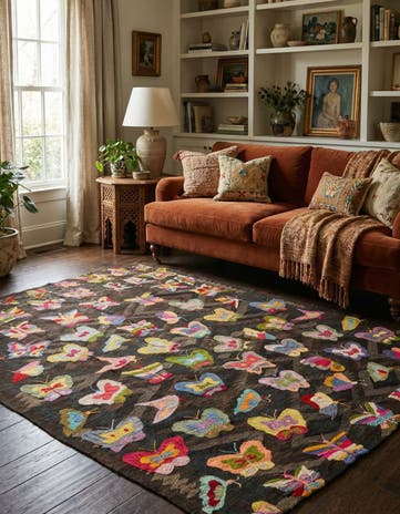 5' 8 x 7' 7 Hand Woven Kilim Suzani Wool Rug