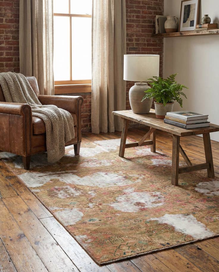 Detail image of 4' x 6' 7 Hand Knotted Ultra Vintage Persian Wool Rug