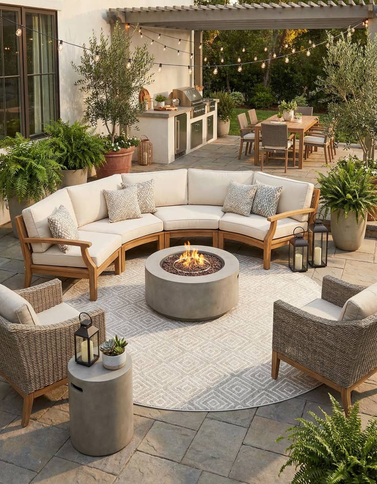 Detail image of 10' x 10' Easy-Clean Sabrina Soto Indoor / Outdoor Round Rug