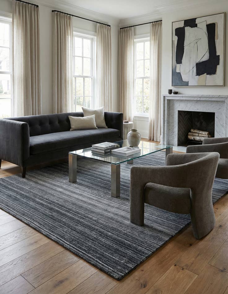 Detail image of 5' 8 x 8'  Hand Knotted Darya Wool Rug