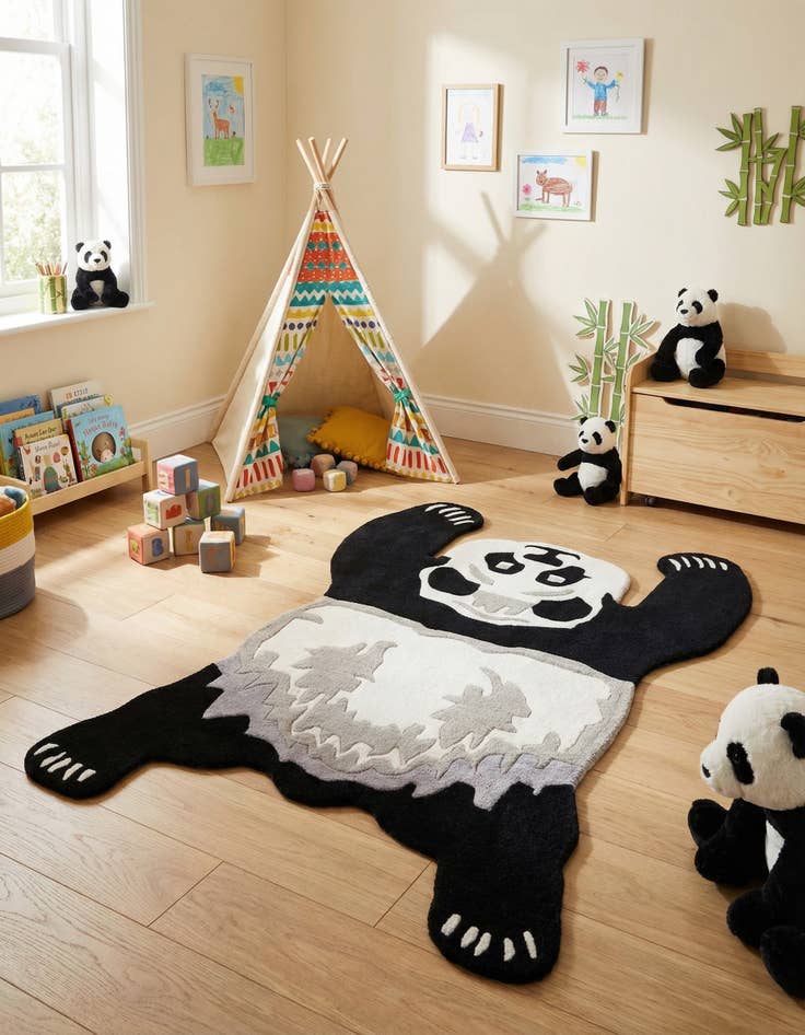 Detail image of 4' 1 x 6' 1 Playtime Kids Wool Freeform Rug