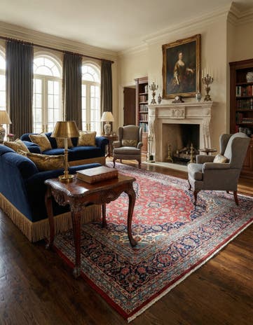 9' 8 x 13' Hand Knotted Kashan Persian Wool Rug