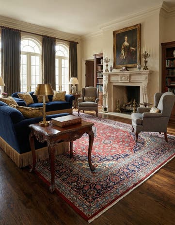 9' 8 x 13' Hand Knotted Kashan Persian Wool Rug