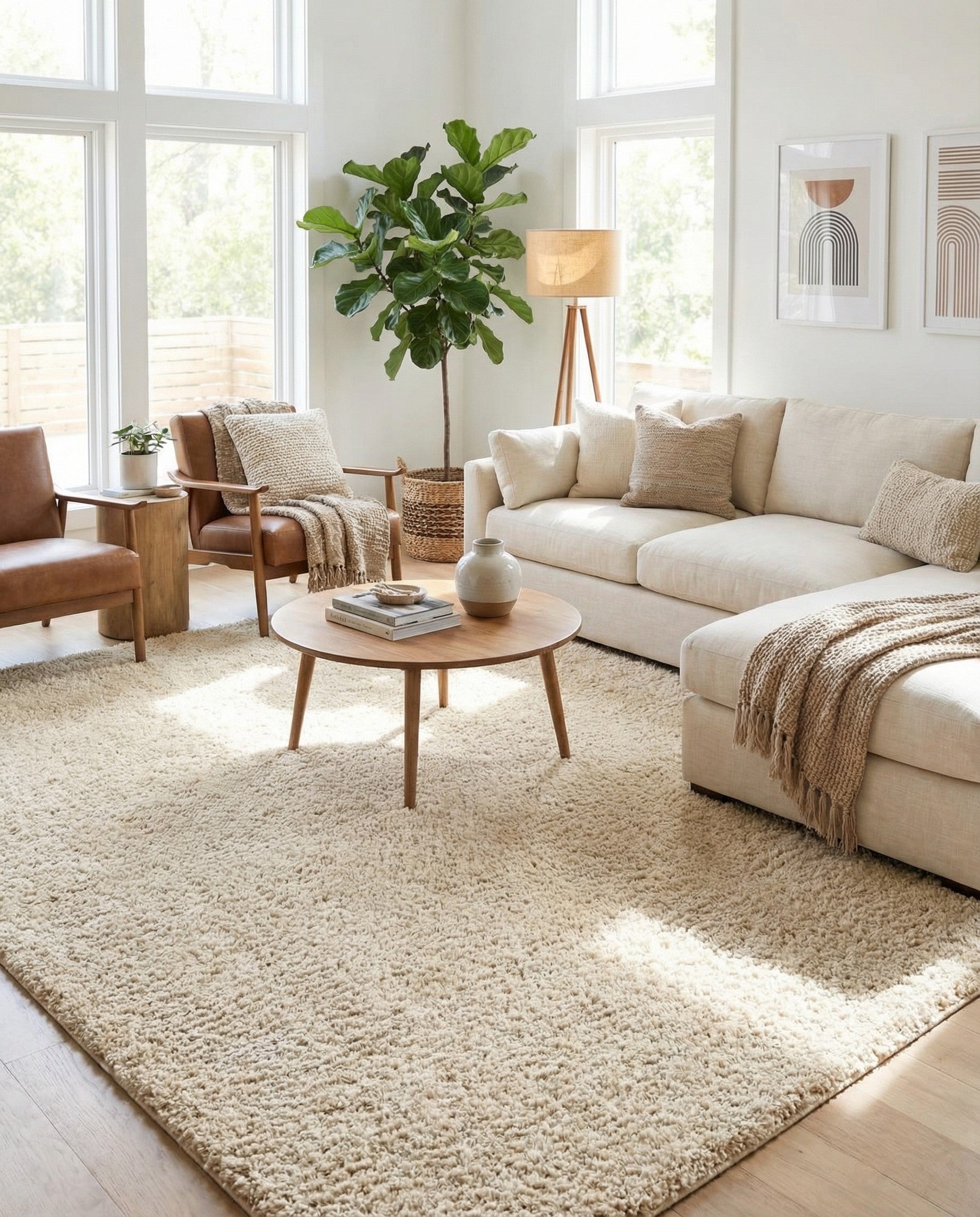  10' x 10' Soft Solid Shag Square Rug