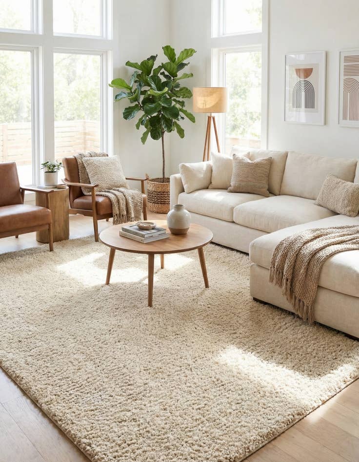 Detail image of 10' x 10' Soft Solid Shag Square Rug