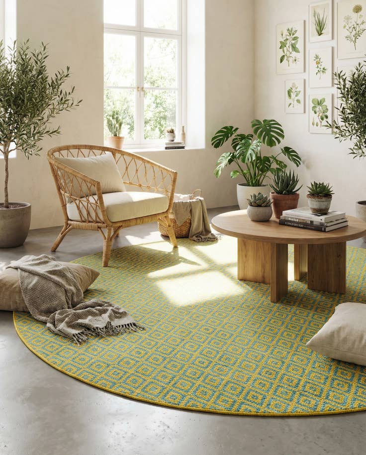 Detail image of 10' 8 x 10' 8 Easy-Clean Jill Zarin Costa Rica Indoor / Outdoor Round Rug