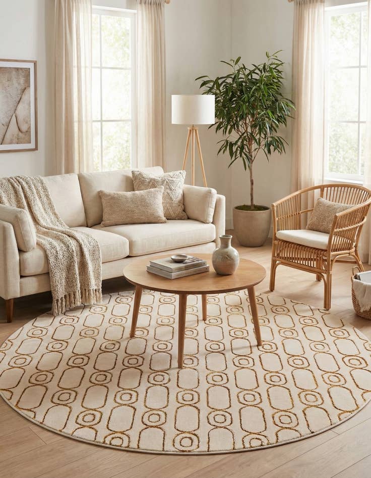 Detail image of 6' x 6' Vogue Geo Round Rug