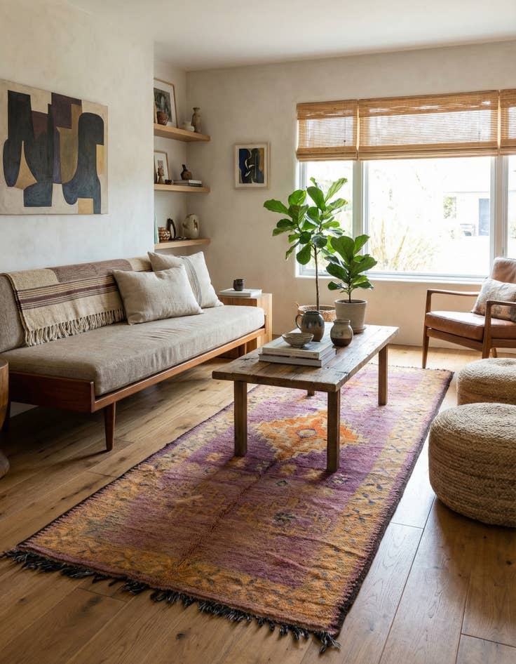 Detail image of 6' x 14' 4  Hand Knotted Moroccan Wool Runner Rug