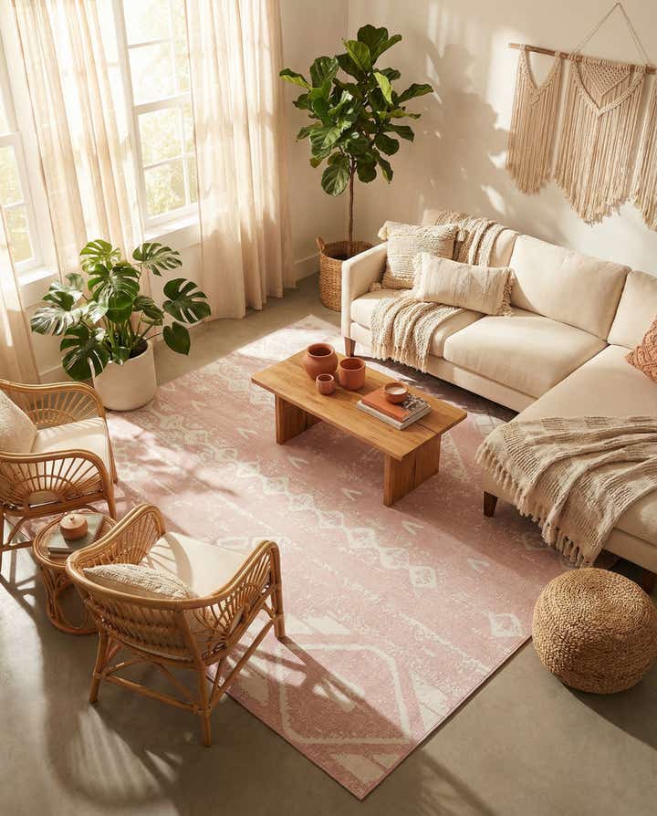 10' 8 x 10' 8 Easy-Clean Bohemian Indoor / Outdoor Square Rug