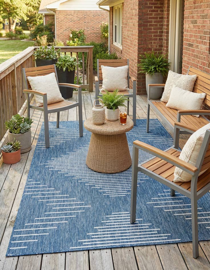 Detail image of 5' 3 x 8'  Washable Modern Indoor / Outdoor Rug