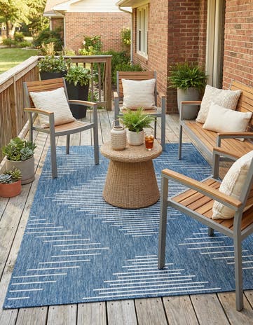 5' 3 x 8' Easy-Clean Modern Indoor / Outdoor Rug