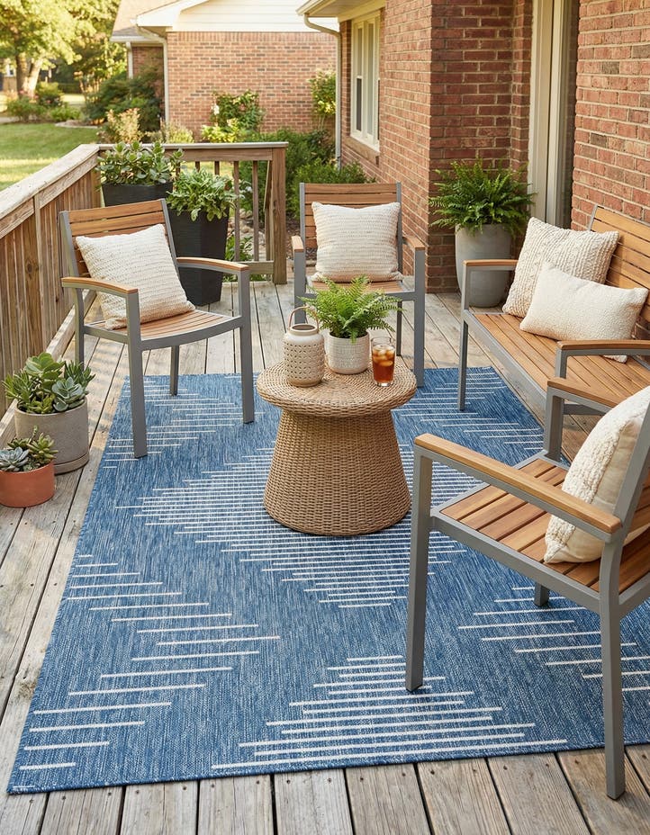 5' 3 x 8' Easy-Clean Modern Indoor / Outdoor...