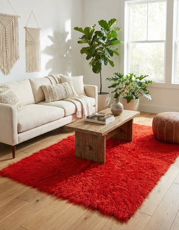 4' 4 x 7' 4 Hand Knotted Moroccan Wool Rug