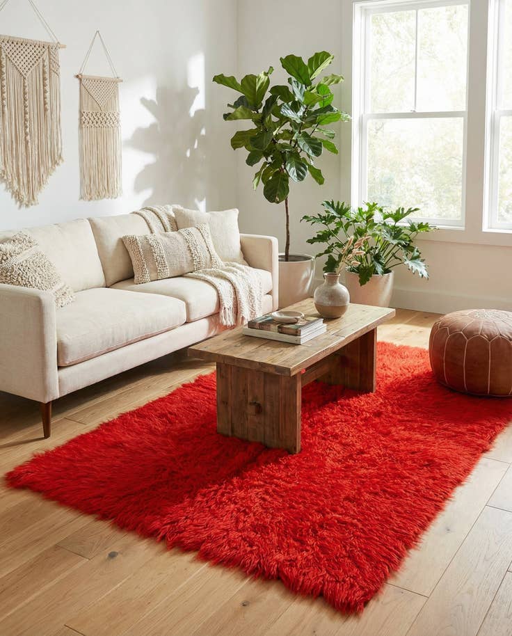Detail image of 4' 4 x 7' 4 Hand Knotted Moroccan Wool Rug