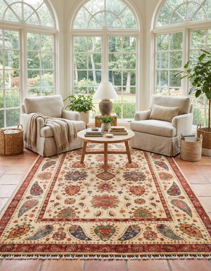 Detail image of 5' 9 x 8' 2  Hand Knotted Ariana Ziegler Rug