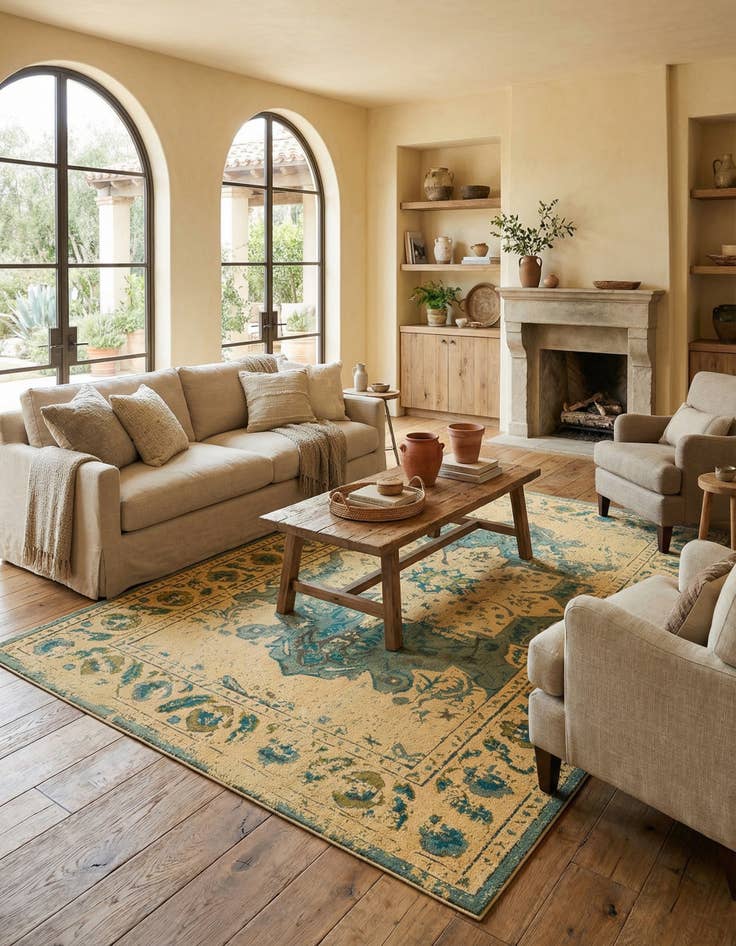 Detail image of  10' 6 x 16' 5  Washable Fleur Rug