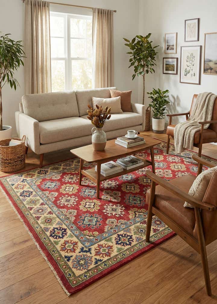 5' 8 x 7' 10 Hand Knotted Kazak Rug