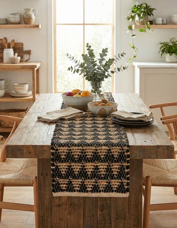 1' 2 x 4' 1 Hand Woven Chindi Jute Table Runner Rug