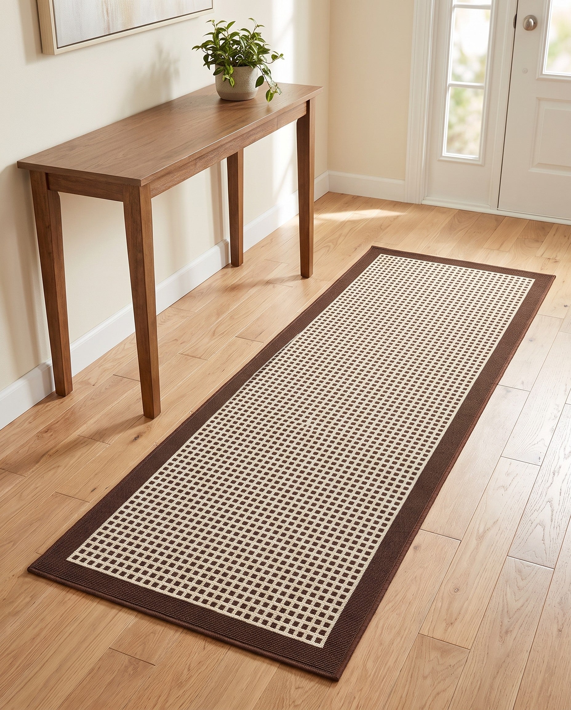2' x 6' Easy-Clean Border Indoor / Outdoor Runner Rug
