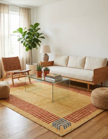 4' 5 x 6' 4 Hand Knotted Modern Ziegler Rug