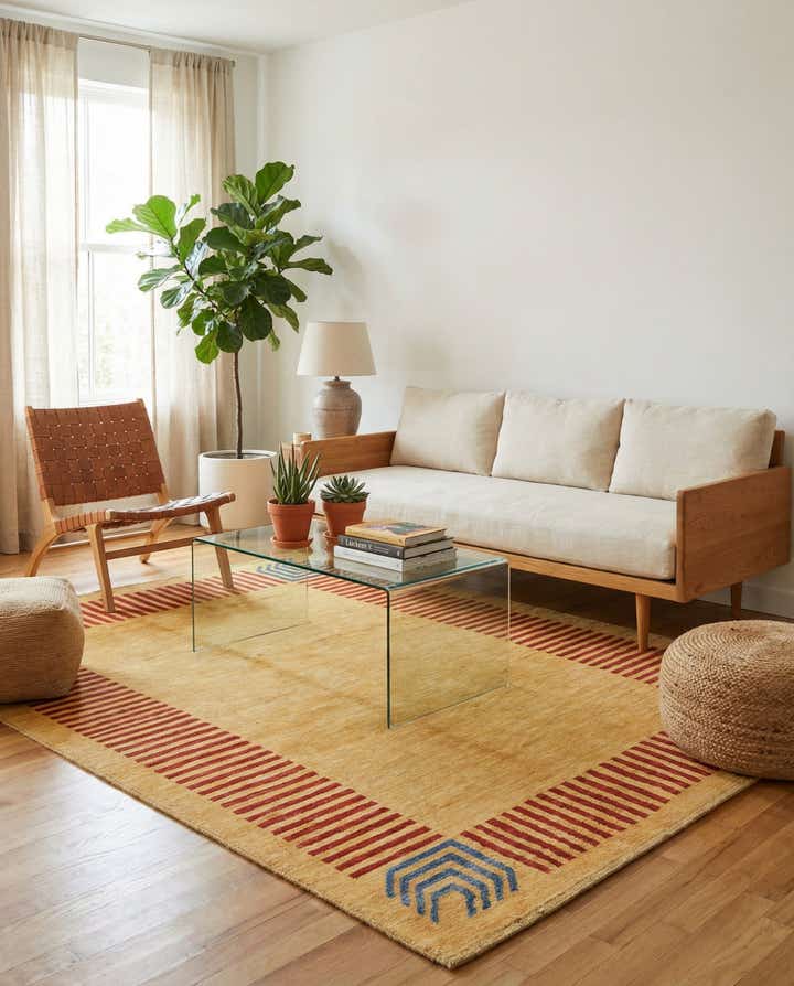 4' 5 x 6' 4 Hand Knotted Modern Ziegler Rug