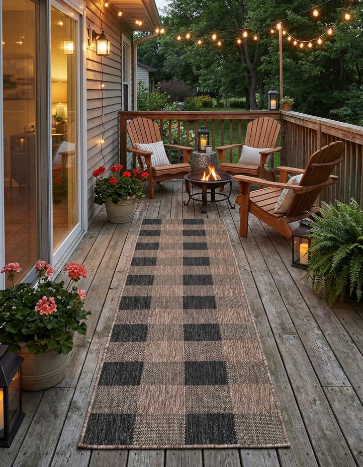 2' x 8' Easy-Clean Checkered Indoor / Outd...