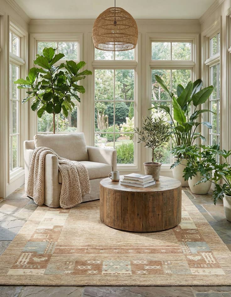 Detail image of 6' 7 x 9' 9  Hand Knotted Modern Ziegler Rug