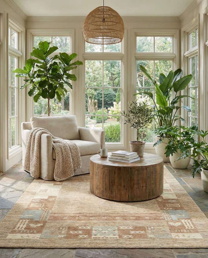 6' 7 x 9' 9 Hand Knotted Modern Ziegler Rug