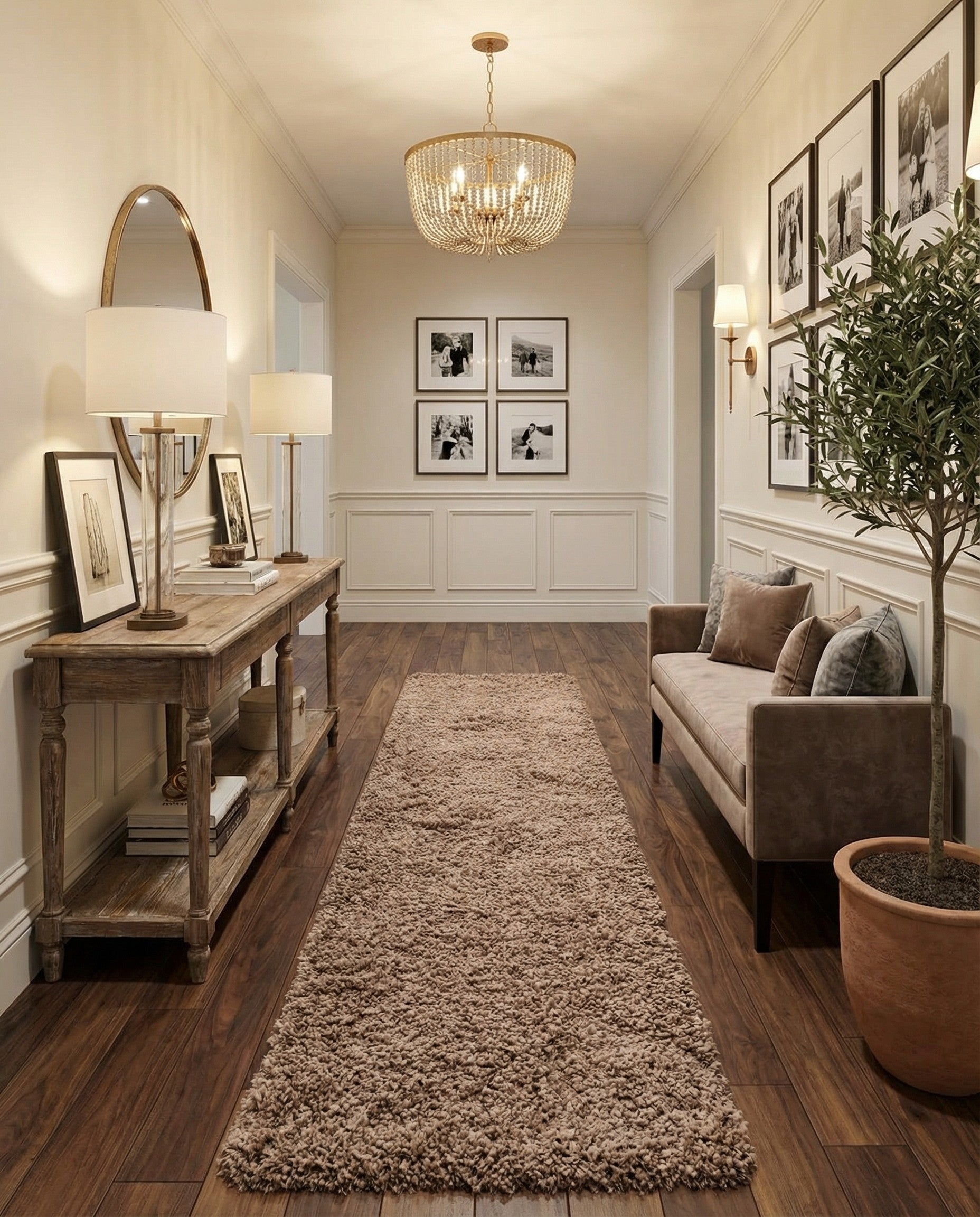  2' 7 x 16' 5 Solid Shag Runner Rug