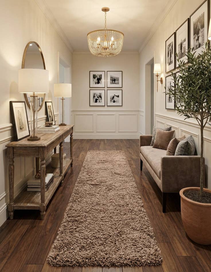 Detail image of  2' 7 x 16' 5 Solid Shag Runner Rug