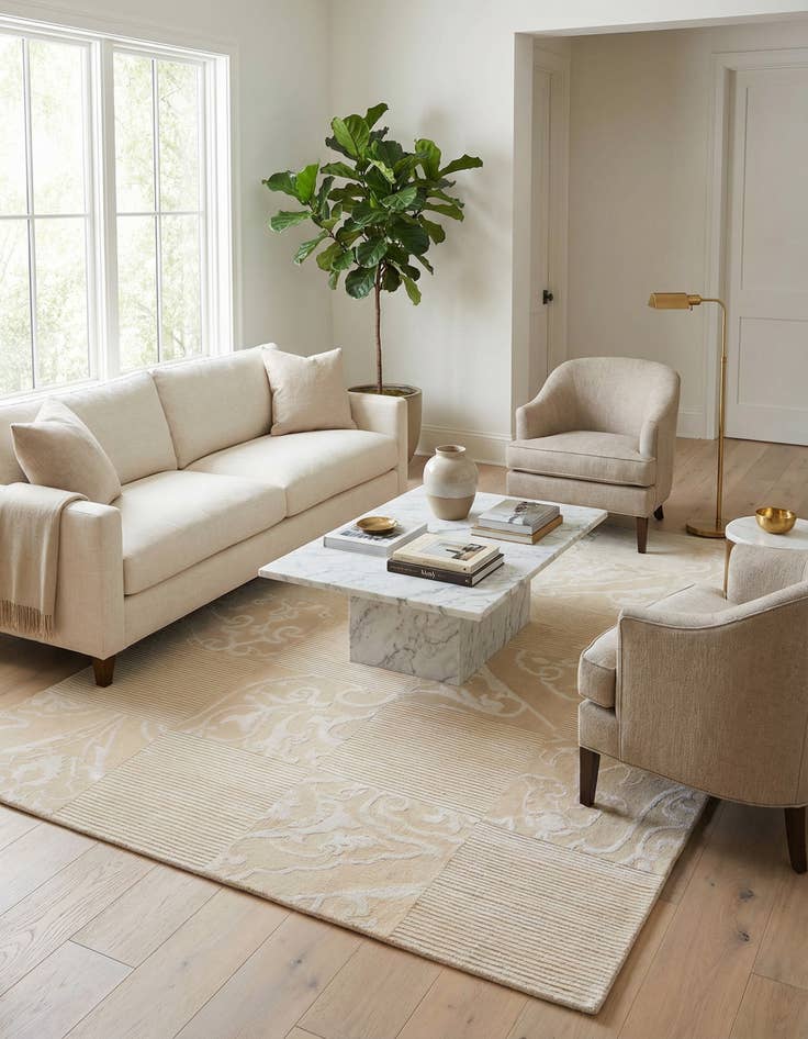 Detail image of  6' 9 x 9' 10  Hand Knotted Darya Wool Rug