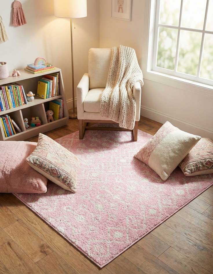 Detail image of  3' x 3' Moroccan Trellis Square Rug