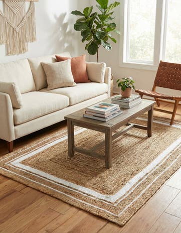 4' 1 x 6' 1 Handmade Braided Jute Rug