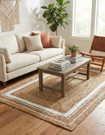4' 1 x 6' 1 Handmade Braided Jute Rug