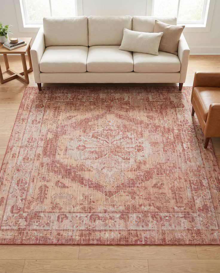Detail image of 7' 10 x 7' 10 Easy-Clean Traditional Indoor / Outdoor Square Rug