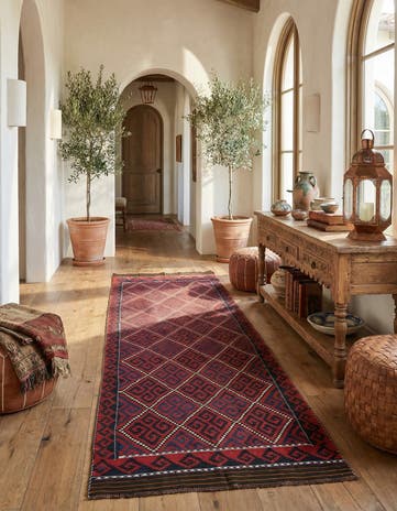 6' 5 x 12' Hand Woven Kilim Fars Wool Runner Rug