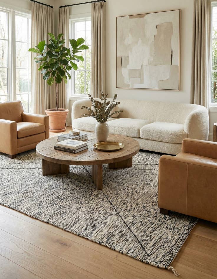 Detail image of 9' 1 x 12' 7  Hand Knotted Moroccan Wool Rug