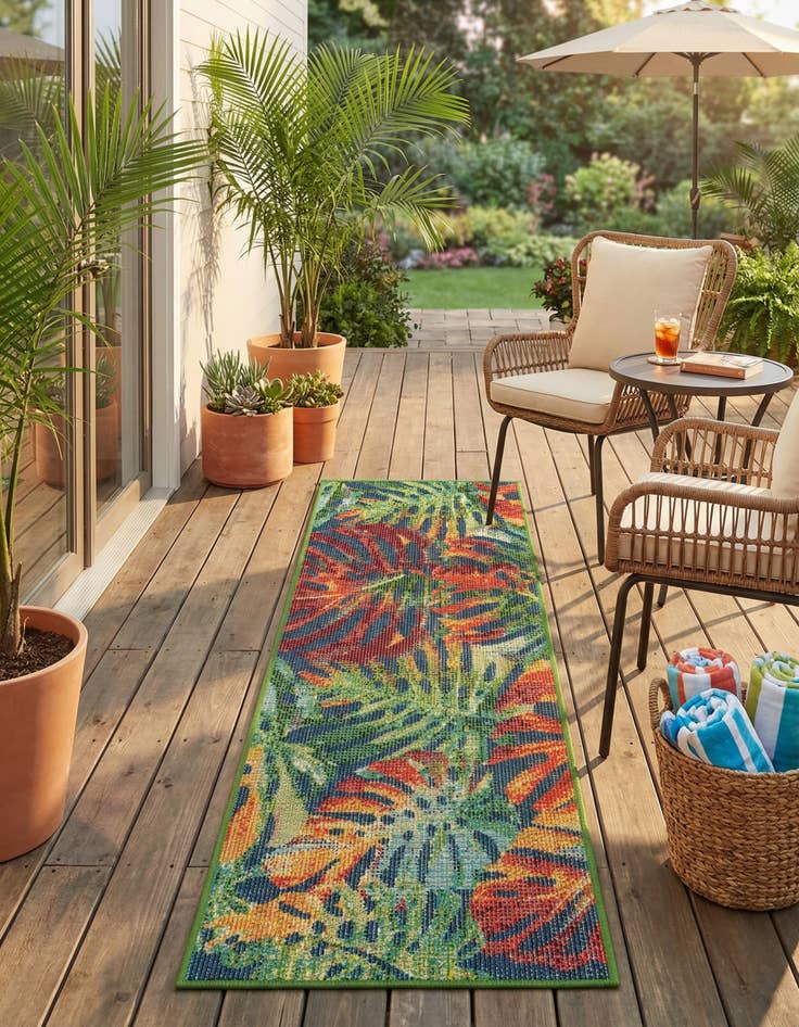 Detail image of 2' x 6' 1  Washable Baja Indoor / Outdoor Runner Rug