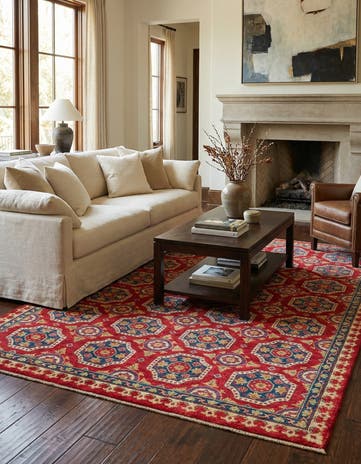 6' 5 x 9' 7 Hand Knotted Kazak Rug