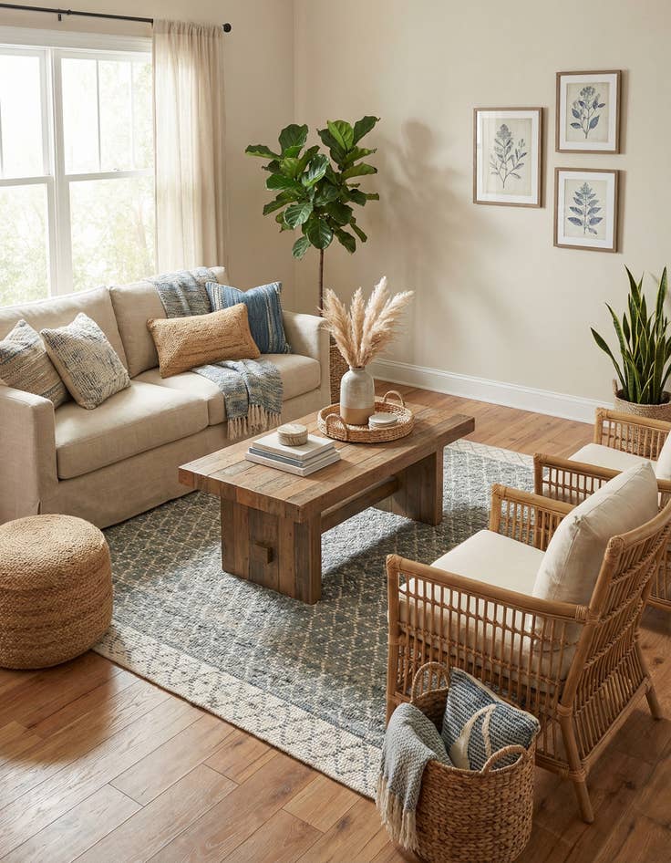 Detail image of  8' x 10'  Hand Woven Chindi Trellis Rug