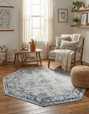 Light Blue Monte Carlo Octagon Rug