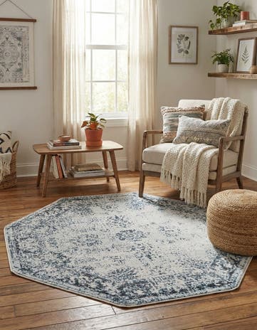 Light Blue Monte Carlo Octagon Rug