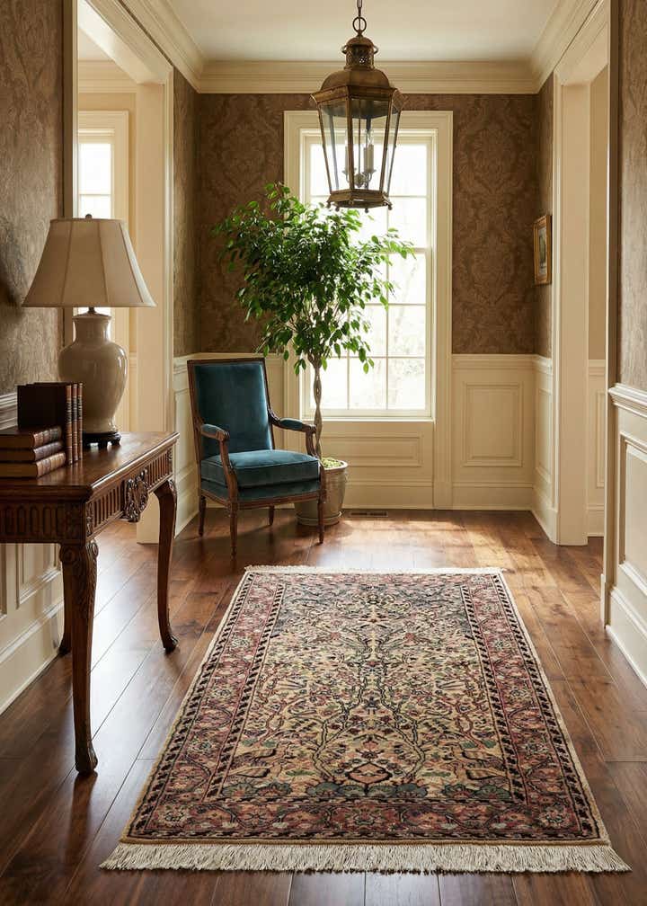 3' 2 x 5' 3 Hand Knotted Kashmir Oriental Rug