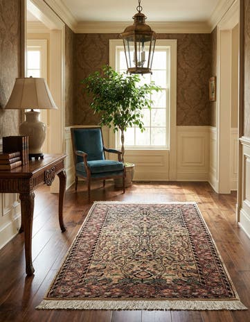 3' 2 x 5' 3 Hand Knotted Kashmir Oriental Rug