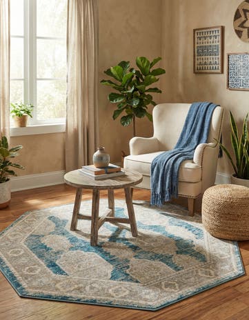 Blue Lola Octagon Rug