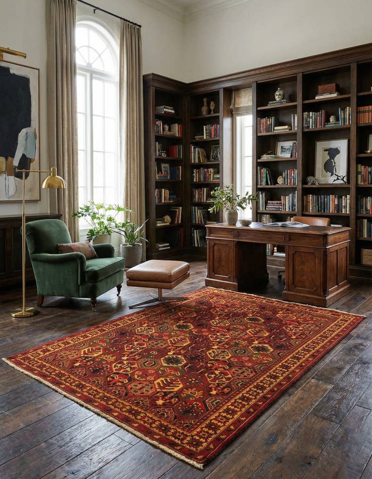 Detail image of  6' 6 x 9' 9  Hand Knotted Bachtiar Persian Wool Rug