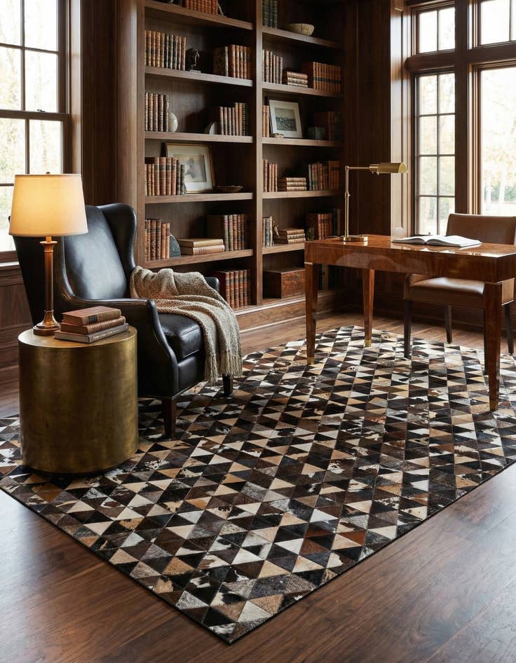 Detail image of 5' x 8' 1 Cowhide Stocks Rug